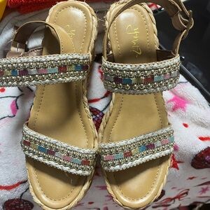 Colorful Woven Sandals with Adjustable Strap